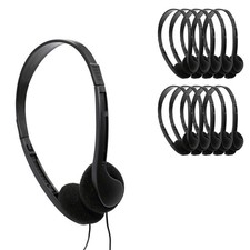 10x Avid AE-08 Bulk Classroom Headphones Stereo 3.5mm