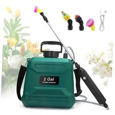 Battery Powered Sprayer 2 Gallon, Powerful Electric Garden Sprayer with 3 Green