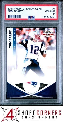 2011 PANINI GRIDIRON GEAR #4 TOM BRADY PSA 10
