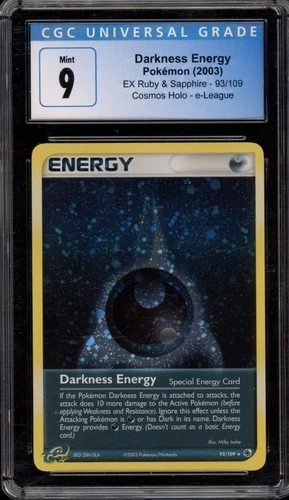 Pokemon Darkness Energy EX Ruby & Sapphire e-League Cosmos Holo #93 CGC 9 Mint