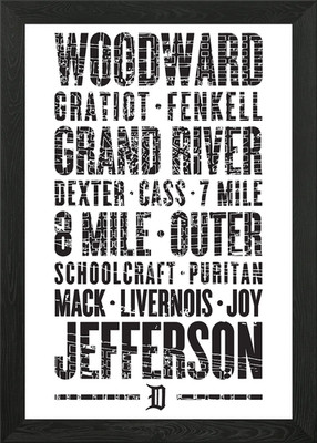 Detroit Michigan Straßen Gerahmtes Wandbild Poster Leinwanddruck Bild