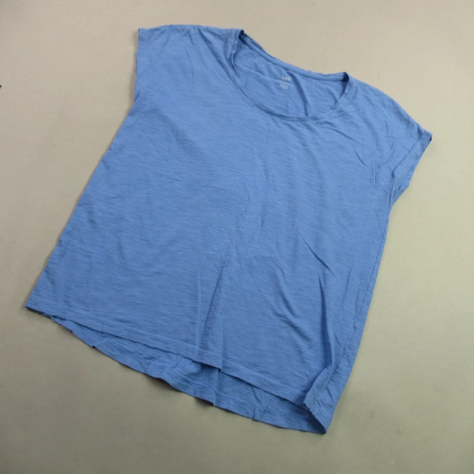 Camisa J Jill Para Hombre Pequeña Manga Corta Cuello Redondo Exterior Ligera Azul Informal Foto 2 de 4