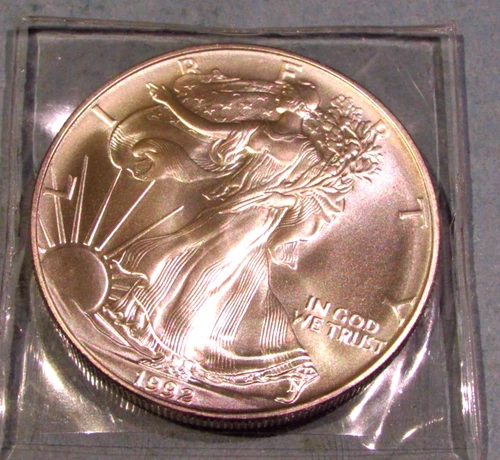 1992 American 1 oz SILVER EAGLE  .999 Fine Silver BU Bullion US Coin