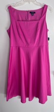 NWT Chaps Ralph Lauren Maui Pink Sleeveless Dress Square Neck Ft & Flair $90 12P