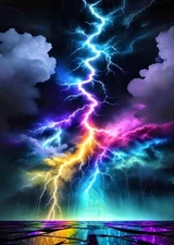 Diamond Painting Kits for Adults, 5D Colorful Lightning Diamond Art Kits for Beg