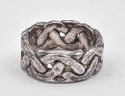 Vintage 925 Sterling Silver 8.2mm wide Chain Link Unisex band ring size 6.75