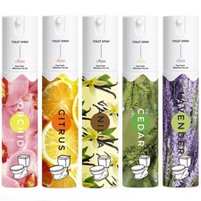 Travel Size Spray, Bathroom Odor Eliminator, 5 Pack, 1 fl oz Each, Up to 250 ...