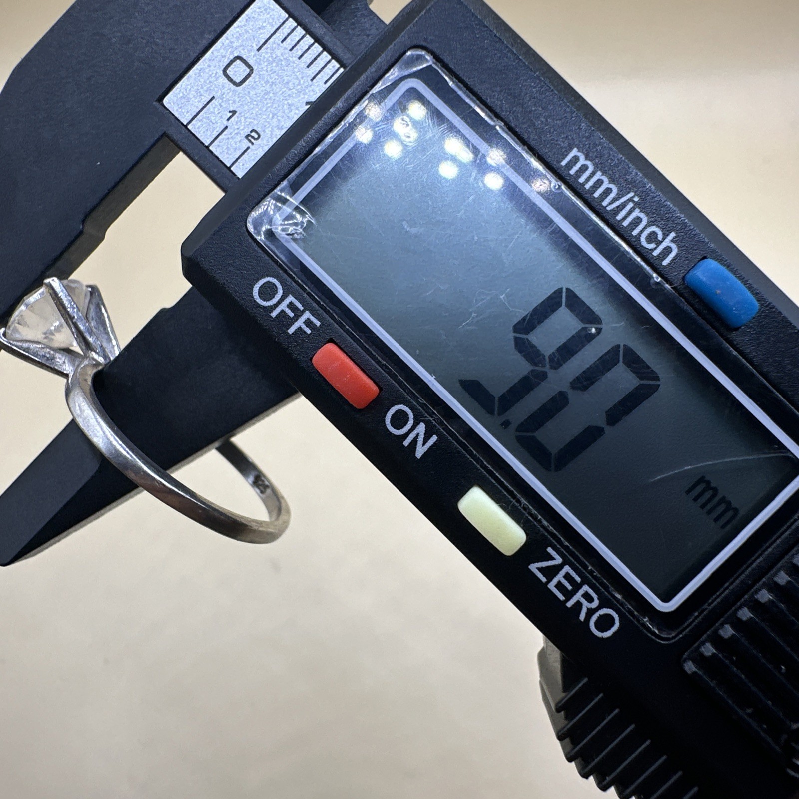 Large Round White Stone Set Solitaire Sterling Si… - image 12