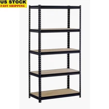 Freestanding 5-Tier Steel Shelving Unit Heavy Duty Storage Rack Indoor Organizer