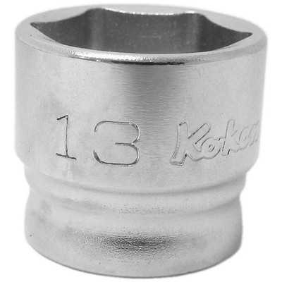 Ko-ken 2400MZ-13 1/4 Sq. Dr. Socket 13mm 6 point Length x 15mm, Silver