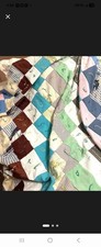 Beautiful Patchwork Lap Quilt 70" 52" - Hand-Pieced Tied