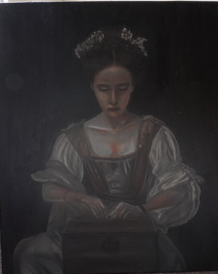 Pandora Fresco, Original Oil Painting, Oil on Stretched Canvas, 60x50x2 cm