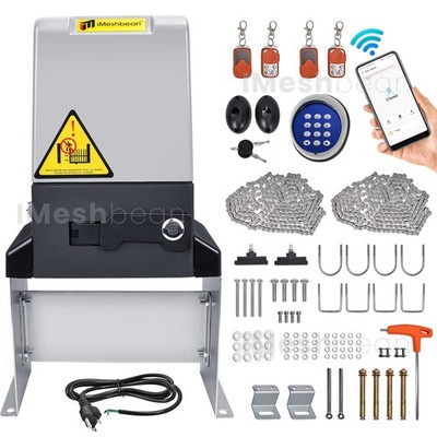 4400LBS Sliding Gate Opener Motor Kit APP Wireless Control 4 Remote & 20ft Chain