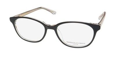 NEW DANA BUCHMAN ANICIA EYEGLASS FRAME OVAL BK WOMENS 51-17-137 PLASTIC FULL-RIM