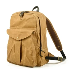 Heavy waxed canvas vintage backpack - Water resistant - Americana EDC