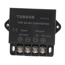 DC 12V/24V to Power Converter 75W Step Down Voltage Reducer DC 10V-30V 5V 15A