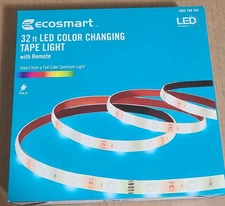 ECOSMART 32 ft LED Color Changing Tape Light w/Remote&Power Supply✅