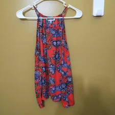 Collective Concepts Halter Neck Floral Mini Sun Dress M Boho Beachy