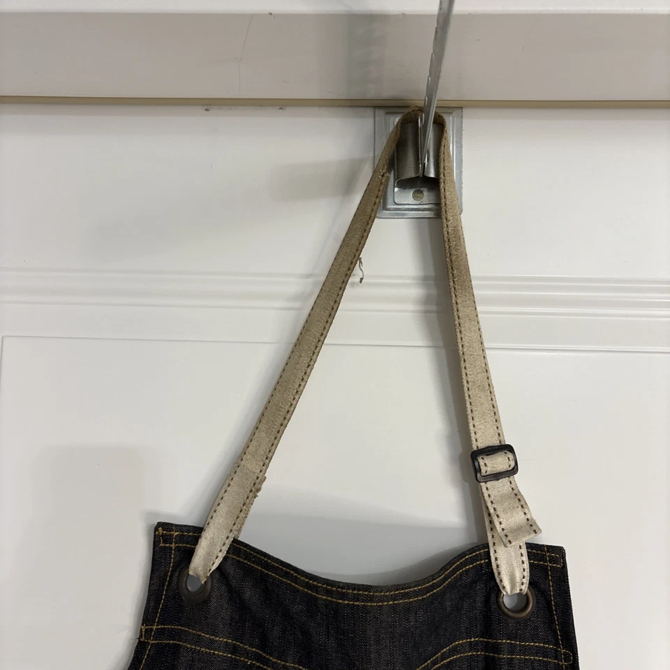 Vintage Denim Machinist Shop Apron Pre-owned Good Condition With Pockets - Image 3 of 4