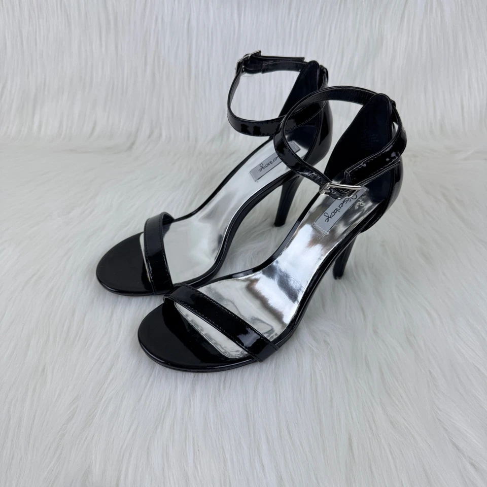 Sandalias de tacón de aguja Olsenboye de charol sintético con correa en el tobillo talla 9 para mujer Foto 4 de 4