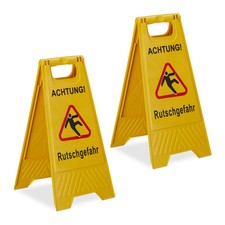 Cartel suelo resbaladizo señal de peligro plegable amarillo cartel advertencia