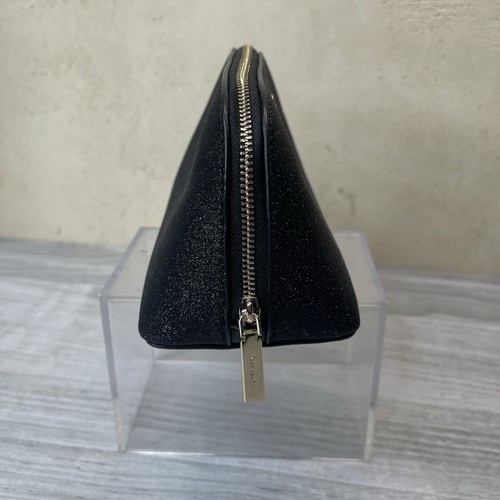 Kate Spade New York custodia a cupola piccola cosmetica nera glitter scintillante cerniera oro - Foto 5 di 15