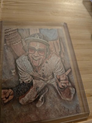 ACEO  ATC  Sketch Card - SIR ELTON JOHN MUSIC 1  Art Print  1/1 One of a kind 