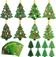 16 StüCk Weihnachten Bastelsets FüR Kinder, Diy-Aufkleber Und Weihnachtsbaum Bas