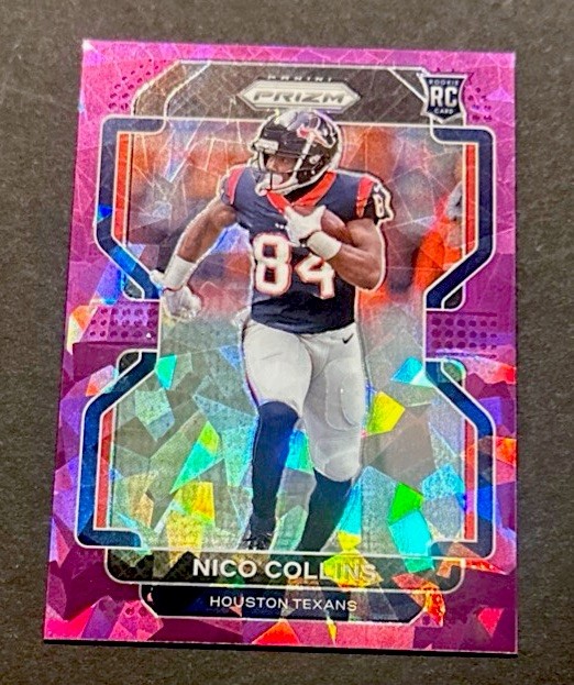2021 PRIZM NICO COLLINS PURPLE CRACKED ICE PRIZM SP RC #’d 048/225!