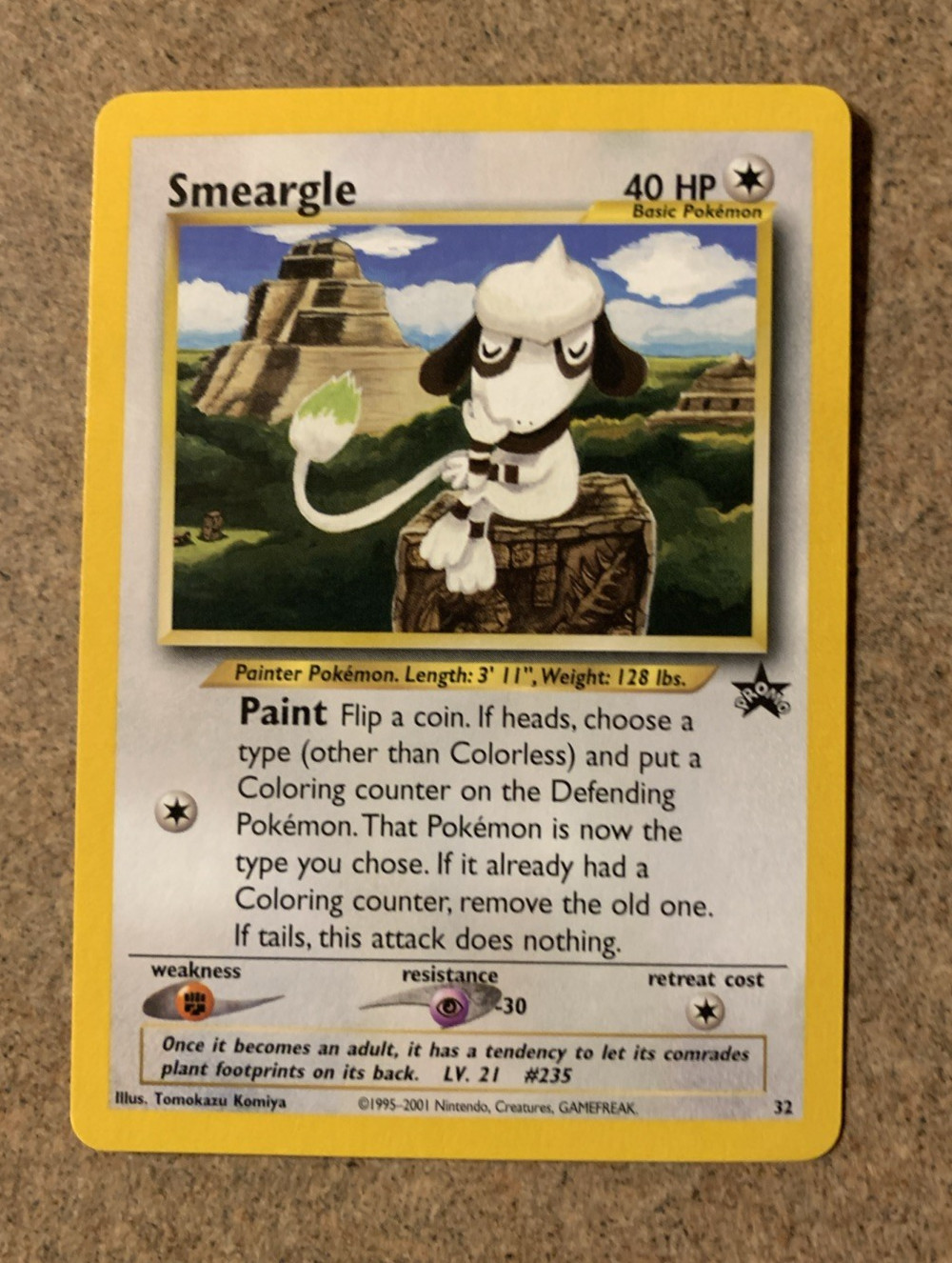 SMEARGLE 2001 POKEMON BLACK STAR PROMO CARD #32 NM