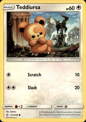 Teddiursa 171/236 Common Cosmic Eclipse Pokemon NM
