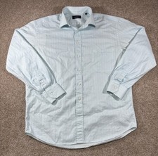 Canali Dress Shirt Blue Long Sleeve Stripe Button Up Collared Preppy Sz 42/16.5