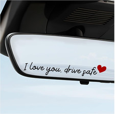 3PCS I Love You Drive Safe Mirror Stickers, Cute Rear View Mirror Decal Drive...