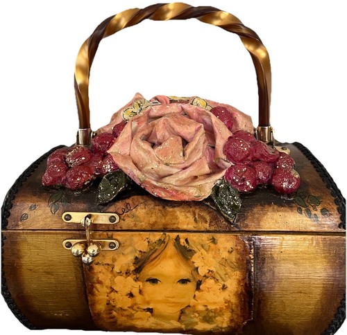 Vintage Box Purse Billie Ross Of The Palm Beaches Wood A18