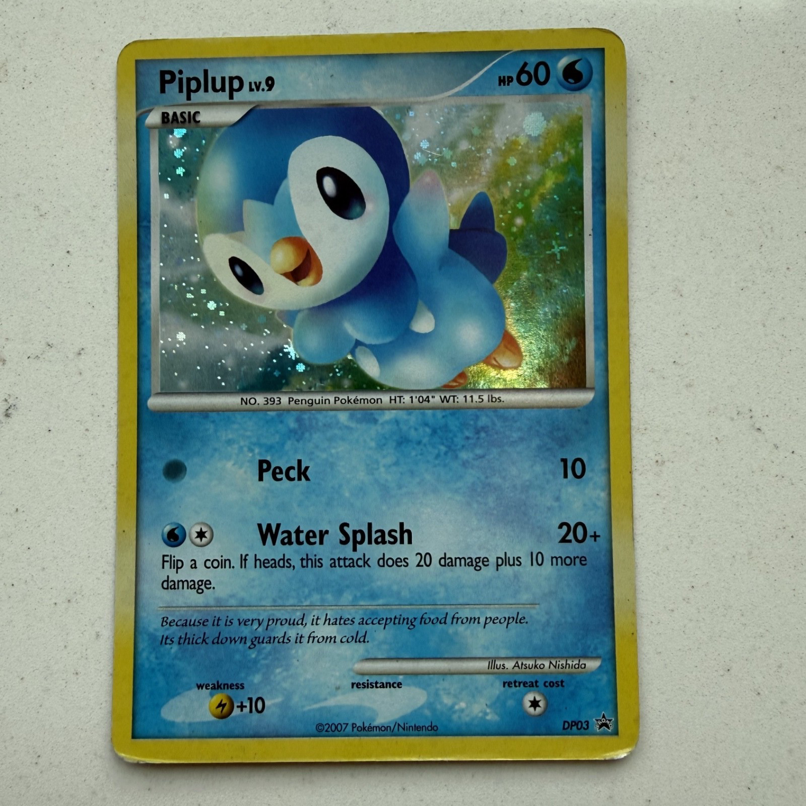 Pokemon Piplup DP03 DP Black Star Promo Holo