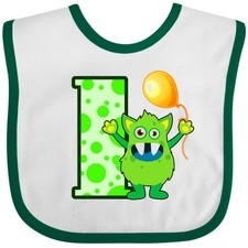 Inktastic 1st Birthday Monster Baby Bib First Clothing Infant