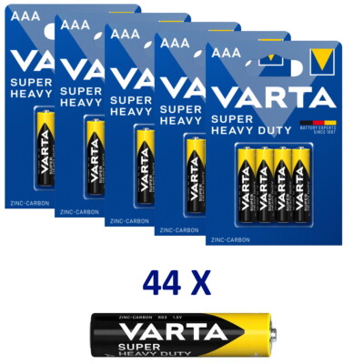 11x4er Blister-Varta Superlife Heavy Duty Micro AAA LR03 Batterie MN2400 1,5V