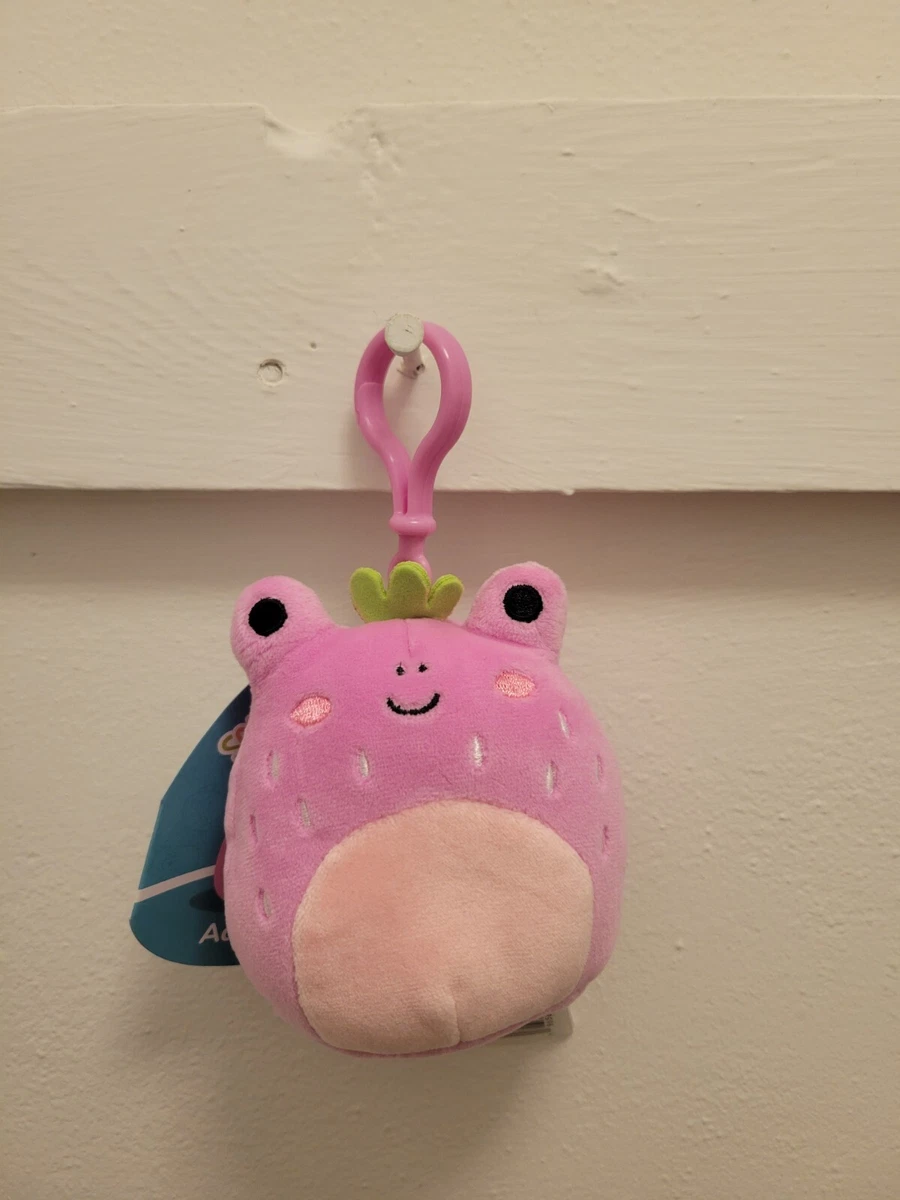 Adabelle the Pink Strawberry Frog Squishmallow Clip 3.5” NWT