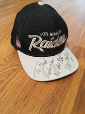 Los Angeles Raiders Max Montoya 1992 Autographed NFL Hat/Cap. Personalized Note