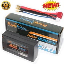Powerhobby 2S 7.4V 4600mAh 100C Shorty Lipo Battery 4mm Bullet : 1/10 2wd Buggy