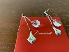 Pair Of Baccarat Crystal Pendant Earrings