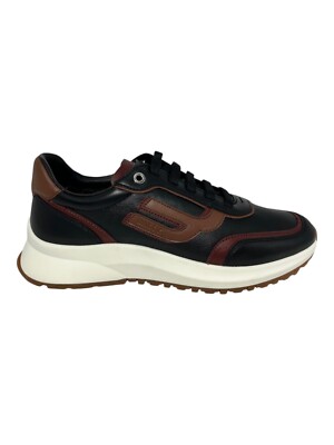 Bally Demmy 6301864 Men's Black/Heritage Red/Cuero Leather Sneakers MSRP $630