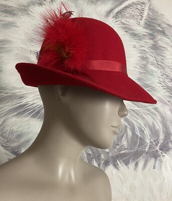 Vintage Dobbs Fifth Avenue Wool Felt Hat – Red Feather Trim, Bollman Heritage Bollman Hat In Women main image 4