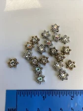 Swarovski Crystal Metal Sliders Spacer Beads Multicolor 20 Pieces STARS