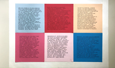 Jenny Holzer Inflammatory Essays Set Six Offset Prints 1979 - Each 10'' Square