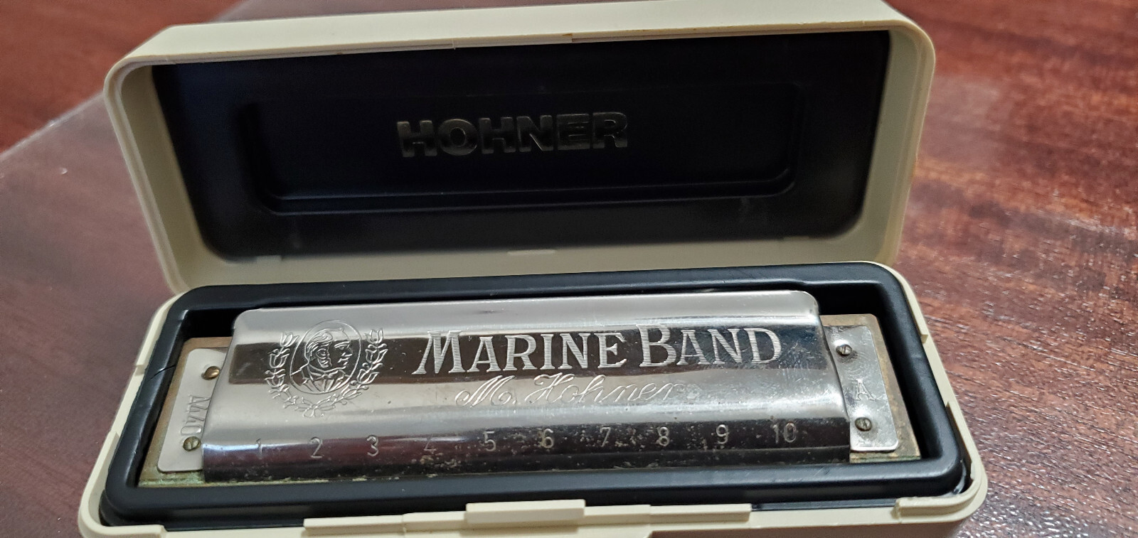 Vintage M. HOHNER A440 HARMONICA No. 1896 Marine Band Key Of A Made