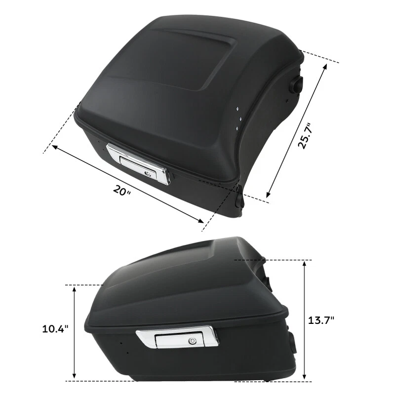 Matte Black King Trunk Backrest Mount Top Rack Fit For Harley Fat boy 08-16 - Image 4 of 4