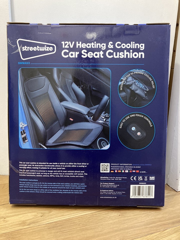 Streetwize Heated Seat / Cooling Seat Cushion SWMAS3. Seat Cover