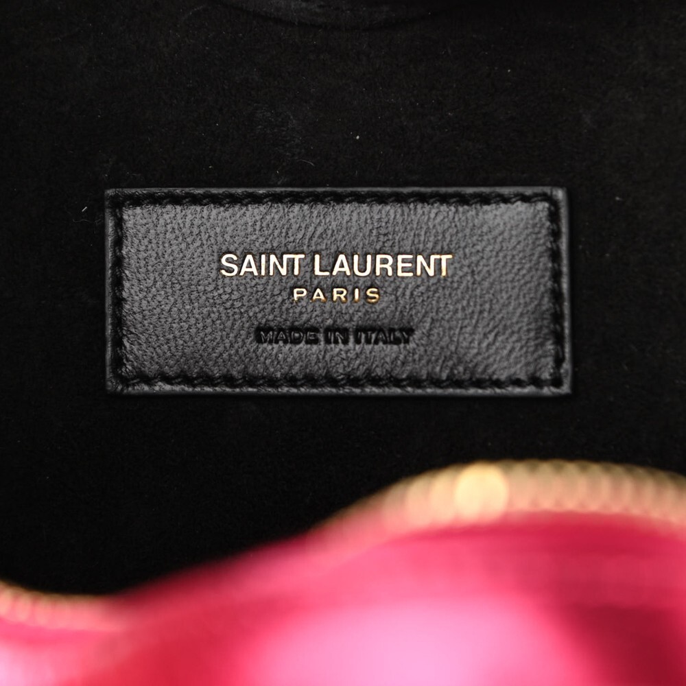 SAINT LAURENT Pink Monogram Small Love Heart Chain Bag | eBay