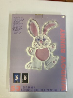 New Easter Bunny Lighted Window Decoration Target Brand White Lights Pink